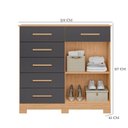 Ver imagem 3 de Guarda Roupa Casal Doble com Espelho 06 Portas e Cômoda Xangai Freijo Titanium - Móveis Albatroz