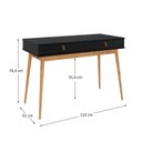 Ver imagem 3 de Mesa de Estudo para Quarto Office Madeira Preto Freijó Wanda Idimex