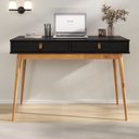 Ver imagem 1 de Mesa de Estudo para Quarto Office Madeira Preto Freijó Wanda Idimex