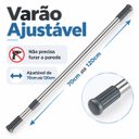 Ver imagem 2 de Varão Cortina Ajustável Multifuncional de 70 a 120cm - Alumínio Polido
