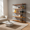 Ver imagem 1 de Estante de Madeira 5 Prateleiras Design Moderna e Rustica