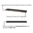 Ver imagem 7 de Mesa Escritorio 136x60 cm com Mesa de Apoio 89 cm e 2 Prateleiras Suspensas Nogal Preto Artany