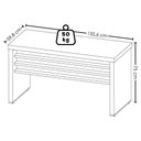 Ver imagem 3 de Mesa Escritorio 136x60 cm com Mesa de Apoio 89 cm e 2 Prateleiras Suspensas Nogal Preto Artany