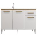 Ver imagem 3 de Balcão Naiomi 3 Portas 1 Gaveta 120CM sem Tampo Aramóveis