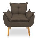 Ver imagem 4 de Kit 2 Poltronas Opala Decorativa Luxo Linho Marrom Dal Poz Estofados