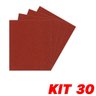 Kit 30 Lixa Folha Grão 80 Massa Corrida Gesso Parede 27X22cm - 2