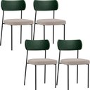 Ver imagem 1 de Kit 04 Cadeiras Sala de Jantar L02 Verde Musgo Bege