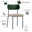 Ver imagem 6 de Kit 04 Cadeiras Sala de Jantar L02 Verde Musgo Bege