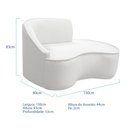 Ver imagem 5 de Kit Divã Recamier Orgânico Marrocos 150cm Lado Direito e 2 Poltronas Amore Bouclé Branco