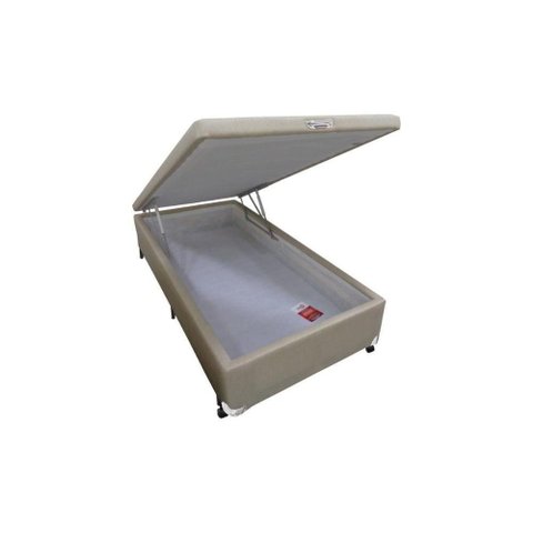 Cama Box Baú Solteiro Linho Clean (78x188x35) - Castor