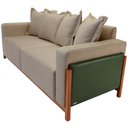 Ver imagem 4 de Sofá 03 Lugares para Sala de Estar 198 Cm Khali B04 Linho Bege Escuro Couríssimo Verde - Lyam Lyam D
