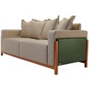 Ver imagem 7 de Sofá 03 Lugares para Sala de Estar 198 Cm Khali B04 Linho Bege Escuro Couríssimo Verde - Lyam Lyam D