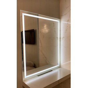 Espelho com Luz de Led 80x70 Branco Quente