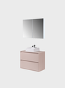 Ver imagem 5 de Gabinete para Banheiro com Cuba e Armario 80cm Mdf Rosa Dubai - On Móveis