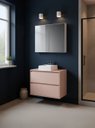 Ver imagem 1 de Gabinete para Banheiro com Cuba e Armario 80cm Mdf Rosa Dubai - On Móveis