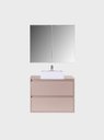 Ver imagem 4 de Gabinete para Banheiro com Cuba e Armario 80cm Mdf Rosa Dubai - On Móveis