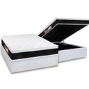 Ver imagem 1 de Cama Box Baú Casal: Colchão Espuma Castor D45 Black e White Air Euro Pillow + Base CRC Courano