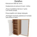 Ver imagem 3 de Espelheira para Banheiro 60 Cm 1 Porta Bn3648 Amendoa Branco Tecno Mobili