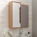 Ver imagem 7 de Espelheira para Banheiro 60 Cm 1 Porta Bn3648 Amendoa Branco Tecno Mobili
