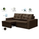 Ver imagem 4 de Sofá Retrátil 2 Lugares 1,80m Liz Suede Marrom Adonai Estofados