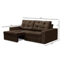 Ver imagem 3 de Sofá Retrátil 2 Lugares 1,80m Liz Suede Marrom Adonai Estofados