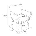 Ver imagem 4 de Kit Namoradeira + 1 Poltrona Decorativa Onix Suede Cinza Pés Madeira Ms Decor