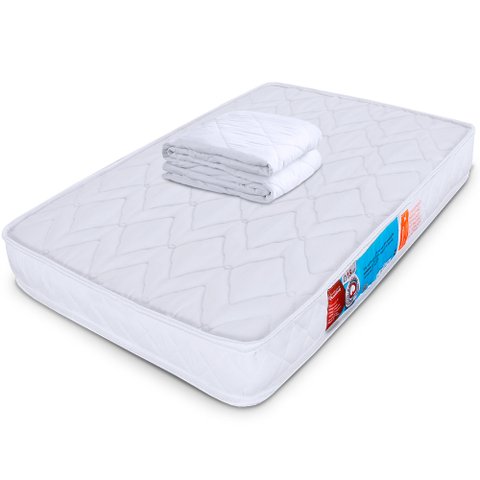 Kit Colchão Chiqueirinho Cercadinho Mini Berço + Protetor Capa Impermeável 100x70x10cm Bf Colchões