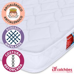 Kit Colchão Chiqueirinho Cercadinho Mini Berço + Protetor Capa Impermeável 100x70x10CM BF Colchões - 4