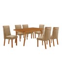 Ver imagem 1 de Mesa de Jantar Copper 180cm Tampo MDF Canto Copo Laminado e 6 Cadeiras Yasmin