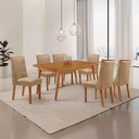 Ver imagem 2 de Mesa de Jantar Copper 180cm Tampo MDF Canto Copo Laminado e 6 Cadeiras Yasmin