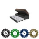 Ver imagem 6 de Bicama Box Baú Viúva com Courino Linho Preto 120x203 com Colchão Adorabile Molas Ensacadas Ecoflex