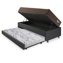 Ver imagem 4 de Bicama Box Baú Viúva com Courino Linho Preto 120x203 com Colchão Adorabile Molas Ensacadas Ecoflex