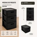 Ver imagem 7 de Gaveteiro Rattan Grande 3 Gavetas Organizador Chao Mesa Armario Multiuso Cabelereira Casa Cozinha Ba
