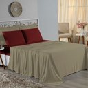 Ver imagem 1 de Jogo Cama Casal Nobre 4 Peças Lençol Elástico 30cm Altura 100% Algodão Avelã Vinho