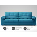 Ver imagem 3 de Sofá com Carregador Usb e Molas no Assento Retrátil Reclinável Mimo 2,30m Velosuede Royal - Netsofas