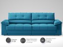Ver imagem 3 de Sofá com Carregador Usb e Molas no Assento Retrátil Reclinável Mimo 2,30m Velosuede Royal - Netsofas