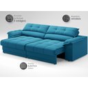 Ver imagem 4 de Sofá com Carregador Usb e Molas no Assento Retrátil Reclinável Mimo 2,30m Velosuede Royal - Netsofas