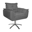 Ver imagem 2 de Conjunto 2 Poltronas Para Recepção Com Base Giratória de Metal Opala Suede Cinza - LM DECOR