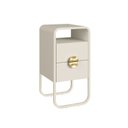 Ver imagem 4 de Mesa de Cabeceira 30cm 2 Gavetas Organica Pé Metal Luna Offwhite
