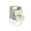 Ver imagem 5 de Mesa de Cabeceira 30cm 2 Gavetas Organica Pé Metal Luna Offwhite