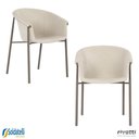 Ver imagem 1 de Kit 2 Cadeiras Alessia em Pp Preto em Tecido Cinza ou Pp Areia em Tecido Off White - Rivatti
