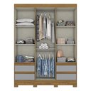 Ver imagem 2 de Guarda Roupa Casal B55 Nature Cinza com Espelho – Briz Móveis