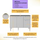 Ver imagem 3 de Balcão de Cozinha Gabinete Pia 105cm 3 Portas 1 Gaveta Xangai Multimóveis Mp2246