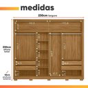 Ver imagem 3 de Guarda Roupa Casal Rubi 2 Portas de Correr 4 Gavetas MDP com Espelho Madeirado-Off White