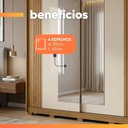 Ver imagem 4 de Guarda Roupa Casal Rubi 2 Portas de Correr 4 Gavetas MDP com Espelho Madeirado-Off White
