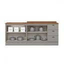 Ver imagem 3 de Cozinha Compacta Americana 4 Portas 3 Gavetas 100% Mdf Cinza/nature Ce760 - Henn