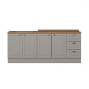 Ver imagem 2 de Cozinha Compacta Americana 4 Portas 3 Gavetas 100% Mdf Cinza/nature Ce760 - Henn