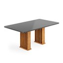 Ver imagem 1 de Mesa de Jantar 6 Lugares Retangular Tampo de MDF Munique Cobre/Cinza - Casa Giulia