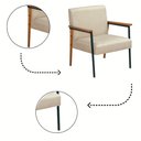 Ver imagem 4 de Poltrona Fontana Veludo Bege Base em Metal Preto e Madeira