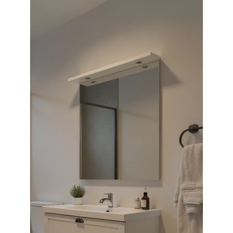 Espelho para Banheiro 80cm Mdf Branco Milano - On Móveis
